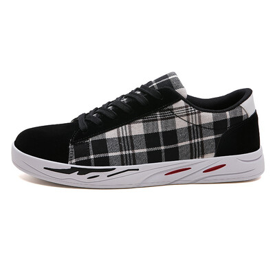 

New leather mens shoes sponge cake thick plaid mens shoes trend casual sports versatile shoes