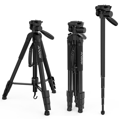 

Andoer TTT-666R Camera Tripod Monopod Travel Portable Lightweight Tripod for Canon Nikon DV DSLR Camcorder with Carry Bag MaxLoad