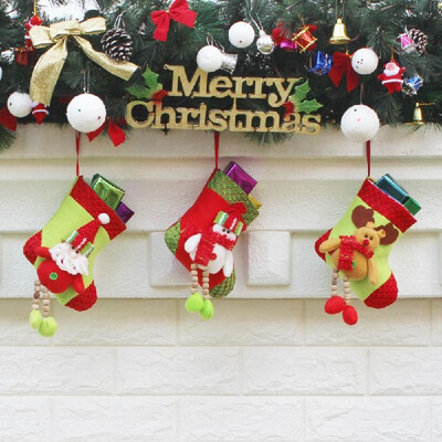 

3pcsset Christmas Hanging Stockings Santa Snowman Reindeer Gift Candy Bags Christmas Decoartions Ornaments
