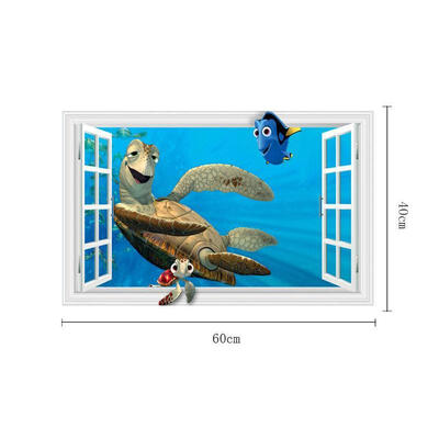 

Ocean Animal Fish Turtle 3D Window DIY Wall Sticker Vinyl Art Mural Room Decor