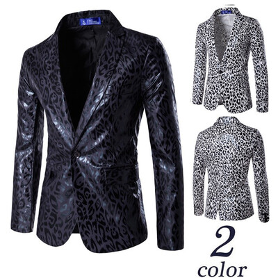 

AOWOFS Mens Suit Fashion Leopard Print Blazer Groomsmen Dress Costume X963