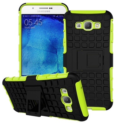 

Fivice Samsung A8 Case TPU anti-fall tire pattern back clip bracket phone case