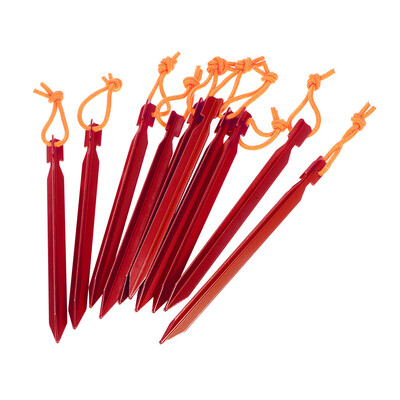 

TOMSHOO 10pcslot 18CM7" V-shape Tent Peg Camping Ultra-light Tent Stake with Reflective Rope Outdoor Traveling Tent Building Acc