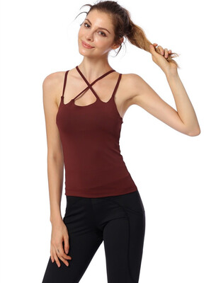 

Womens yoga vest with chest pad quick-drying sports sling