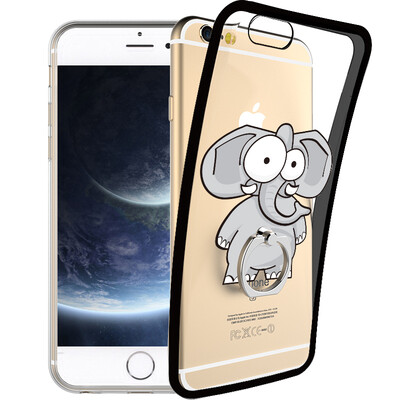 

KOOLIFE Apple, 6 / 6с плюс телефон оболочка защитных рукавов iphone6s плюс кольцо держатель пряжки мягкой оболочка / творческий корпус мультфильма окрашенных оболочек Apple, 6plus Выдерживает падение слон