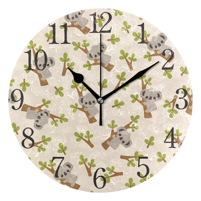 

Wall Clock Koala On Tree Round Wall Clock Arabic Numerals Design