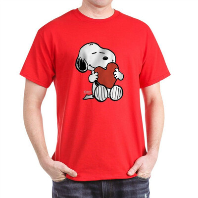 CafePress - Peanuts Snoopy Heart T-Shirt - 100 Cotton T-Shirt