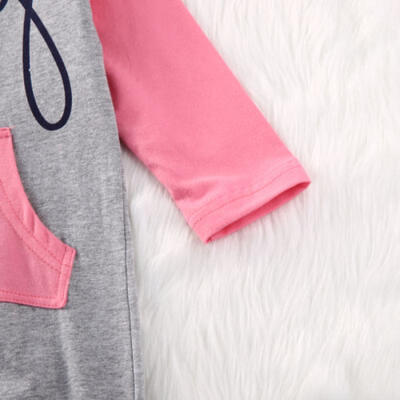 

Infant Baby Girls Hey Romper Jumpsuit Bodysuit Striped Clothes Outfit US Stock