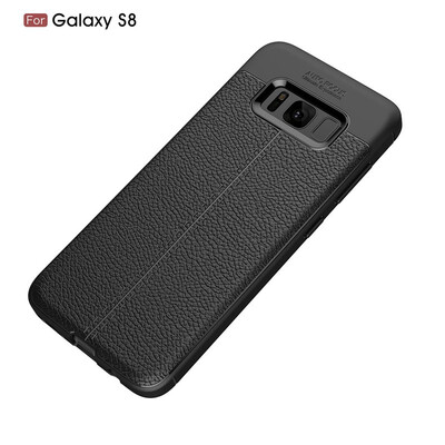 

Fivice Samsung Galaxy S8 case Luxury leather TPU silicone anti-fall soft shell phone case