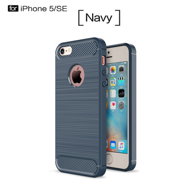 

Fivice iphone 55SSE case Luxury brushed carbon fiber TPU soft shell