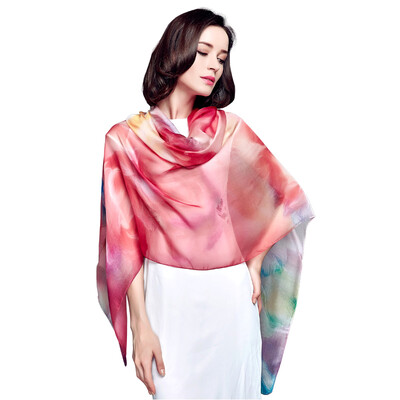

Miss Bao Shengxiang silk scarf chiffon lengthening scarf air conditioning shawl dual-use scarf red rose s9122