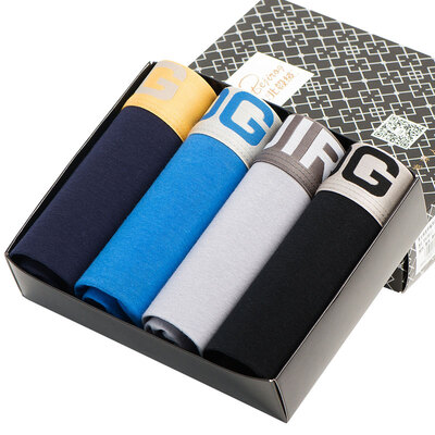 

Arctic velvet B541301911 men&39s underwear 4 mixed color gift boxed men&39s underwear Leica cotton flat angle underwear male color side men&39s underwear XXL