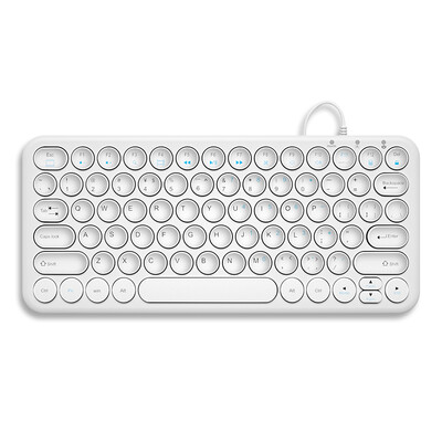 

BOWHW098S-A mute round concave key ultra-thin wired keyboard office notebook portable USB keypad white