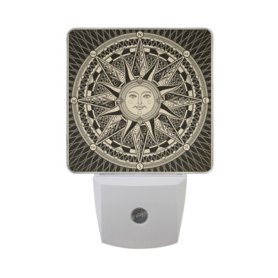 

ALAZA LED Night Light With Smart Dusk To Dawn SensorVintage Floral Sunflowers Endless Plug In Night Light