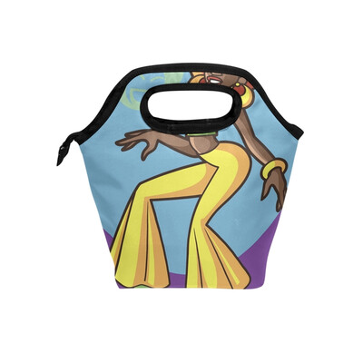 

Lunch Bag Tote Bag African American Woman Travel Picnic Organizer Lunch Holder Handbags Lunch Bag Box for Office
