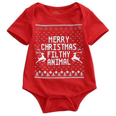 

Newborn Baby Kids Snowmen My First Christmas Romper Jumpsuit Outfits Costume