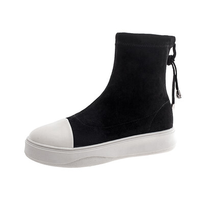 

Ins casual high shoes 2018 new boots thick bottom net red with the same paragraph boots socks boots tie womens shoes tide