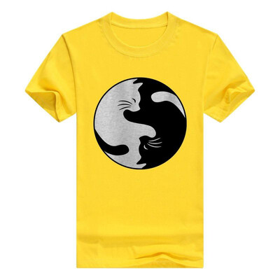 

Cat Lovers Gifts Cat Yin Yang Peace Funny Cat Short Sleeve T-Shirt