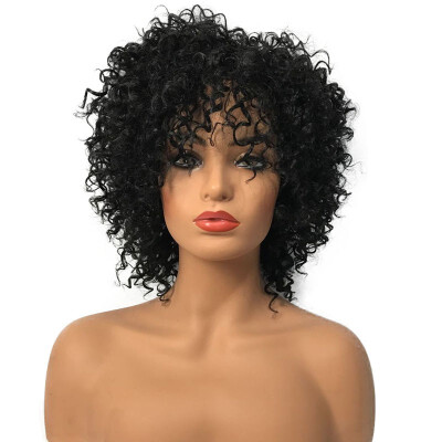 

StrongBeauty Women Wigs Medium Curly BlackDark Brown Wigs Synthetic Wig Toupee Remy Rapunzel Wig