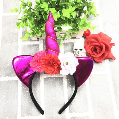 

Children Unicorn Hair Hoop Halloween Girls Princess Headband Decor Party Gifts