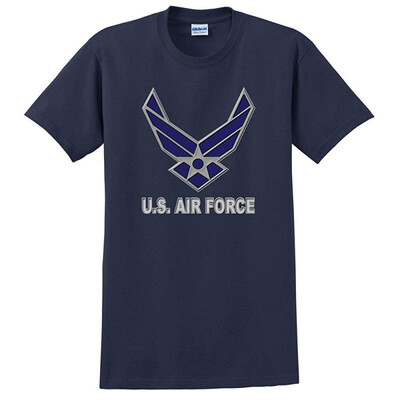 

Custom US Air Force chevron logo on mens or youth t-shirt