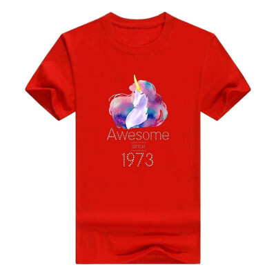 

45th Birthday Gift Unicorn Tshirt Awesome Since 1973 Tee