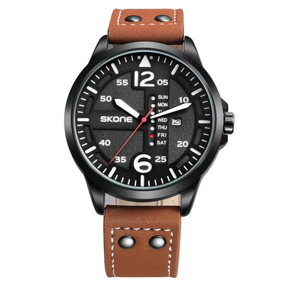 

SKONE Fashion Casual Quartz Watch 3ATM Water-resistant Watch Luminous Wristwatch Male Relogio Musculino Calendar Week