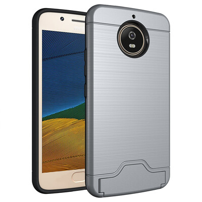 

Fivice Moto G5S Case TPU all-inclusive anti-drop brushed card with bracket mobile phone case