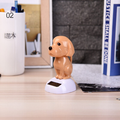 

​1pcs Automobile Decoration Dashboard Toys Solar Powered Shaking Swing Head Dog Lovely cartoon dog design ABS Cute Car Ornament