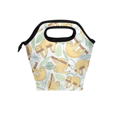 

Lunch Bag Tote Bag Brown Sloth Travel Picnic Organizer Lunch Holder Handbags Lunch Bag Box for Office