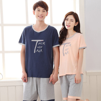 

Arctic cashmere short-sleeved pajamas comfortable couple pajamas home men&women pajamas home service summer men&women pajamas B541106012T word female M