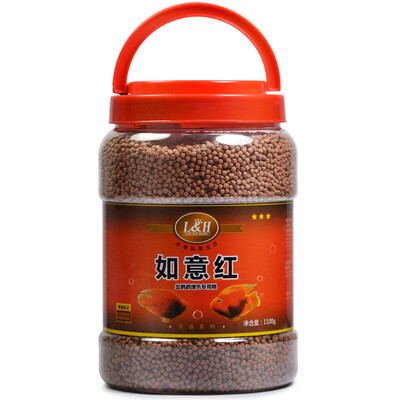

H-Lok fish fish food fish feed fish blood parrot reddish granule feed Fortuna fish food Ruyi red 1100g