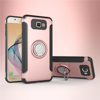 

Fivice Samsung Galaxy J5 Prime case PC metal ring shell magnetic car bracket TPU phone case