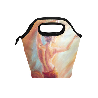 

Lunch Tote Bag Sexy Girl Travel Picnic Insulated Lunch Handbags Portable Zipper Lunch Bag Box