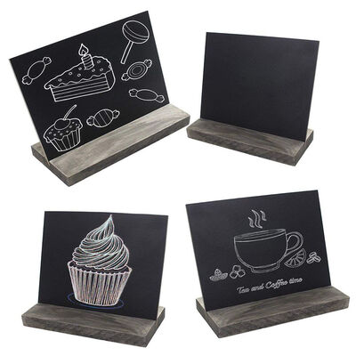 

UpperX 153x127x46cm Mini Tabletop Chalkboard Signs with Rustic Style Wood Base Stands Set of 4Include 3x chalks