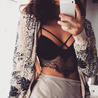 

NEW Women Lace Floral Bralette Bralet Bra Bustier Crop Top Unpadded Lingerie Bra