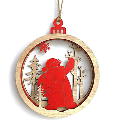 

UpperX Home Wooden Christmas 3D Large Bulb Shape Pendant Decor Cute Interior Decors Pendant for House Firepalce Xmas Tree Elderly