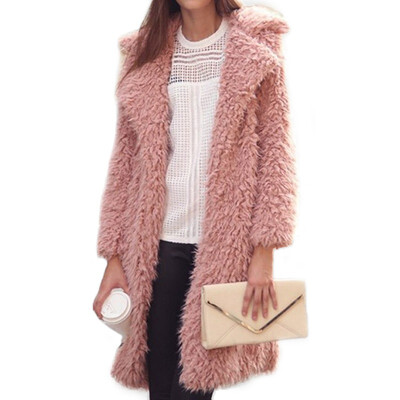 

2018 Brand Fashion Luxury Designer Women Clothes Winter New plush coat female 2018 new lapel furry long coat plus size summer clot