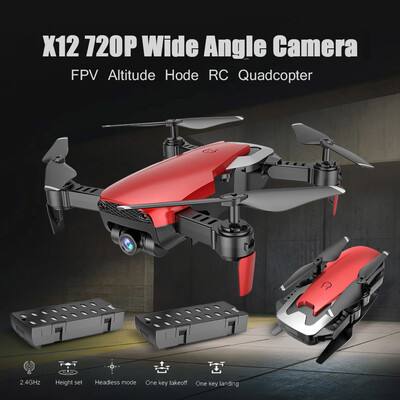 

Dongmingtuo X12 720P Wide Angle Camera WiFi FPV Drone Altitude Hold RC Quadcopter w Three Batteries