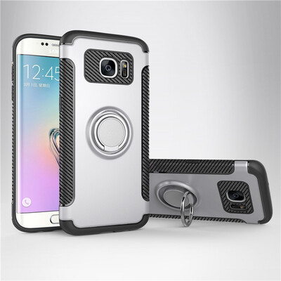 

Fivice Samsung Galaxy S7 edge case PC metal ring shell magnetic car bracket TPU phone case