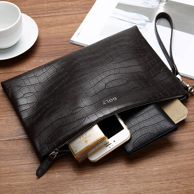 

Golf GOLF first layer cowhide mens handbag multi-function crocodile pattern envelope bag large capacity clutch bag long clutch