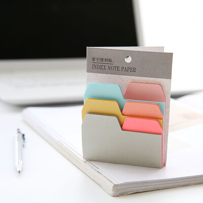 

6 Colors 90 Sheets Writable Index Note Paper Sticky Notes Memo Pad Stationery Office Accessory School Supplies
