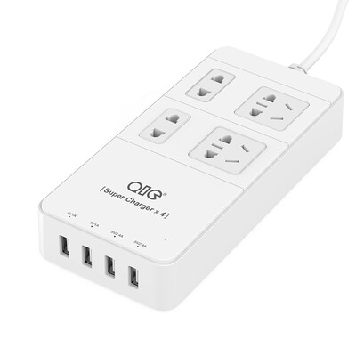 

QIC TP4A4U 4-position 15 m socket lightning protection surge 4-port USB plug-in row plug insert wiring board drag board white