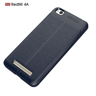 

For Redmi 4A case Luxury Soft Shockproof Anti-Knock Leather Grained TPU Protective Back Cover Case for xiaomi case