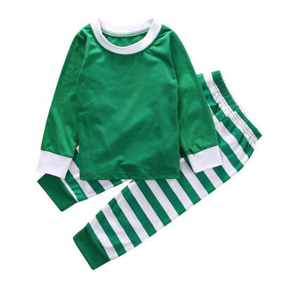 

2pcs Toddler Kids Baby Boy Girls Striped Outfits Christmas Pajamas Sleepwear Set