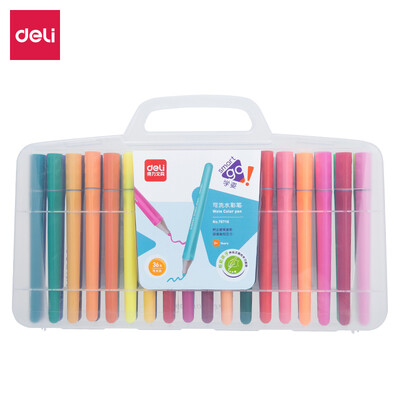 

Deli deli learning series 36 colors easy to wash thick triangle student watercolor pen childrens painting graffiti pen art coloring pen brush 70710