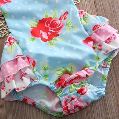 

Floral Baby Girls Ruffle Dress Romper Jumper Jumpsuit Sunsuit Clothes 0-24M