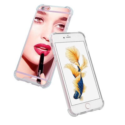 

ESCASE Phone Case Apple iPhone 6s Phone Mirror Phone Case Metallic Phone Case Drop Phone Case Soft Shell 6s / 6 4.7inch Elegant Rose