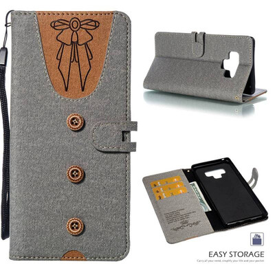 

MOONCASE Samsung Galaxy Note 9 stitching embossed womens leather case - gray
