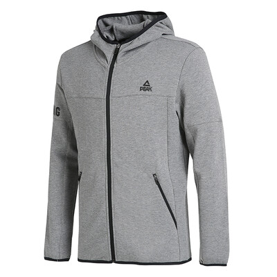 

PEAK mens autumn&winter new hooded open chest sweater fashion comfortable sports jacket DF683031 in the flower gray  code